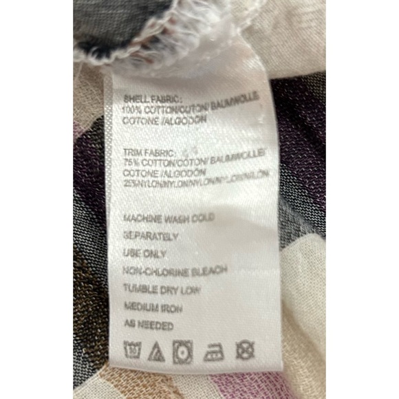 Anthropologie Isabella Sinclair Plaid Lace Insert Multicolor Button Down Shirt S - Picture 12 of 14